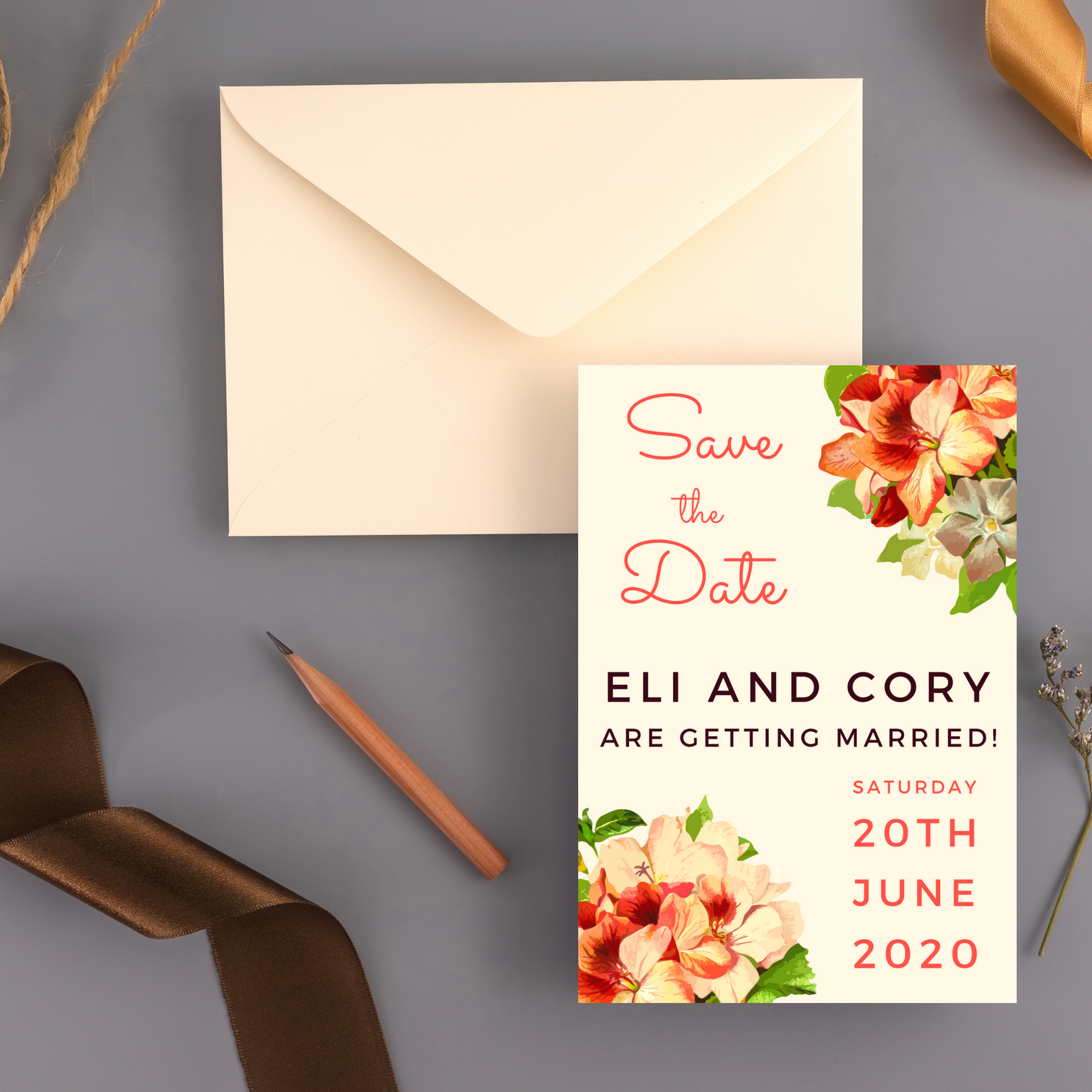 Tropical wedding Save the Date